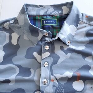 William Murray Tito's Vodka Mens Medium Golf Polo Shirt Grey Camo Performance